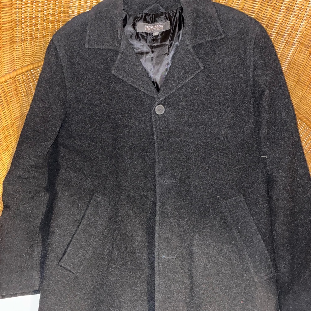 Kenneth Cole Charcoal Gray Pea Coat - Mens Size Large